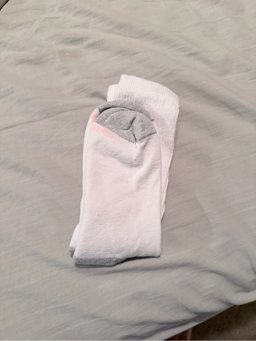 Women’s White Socks with Gray Toe